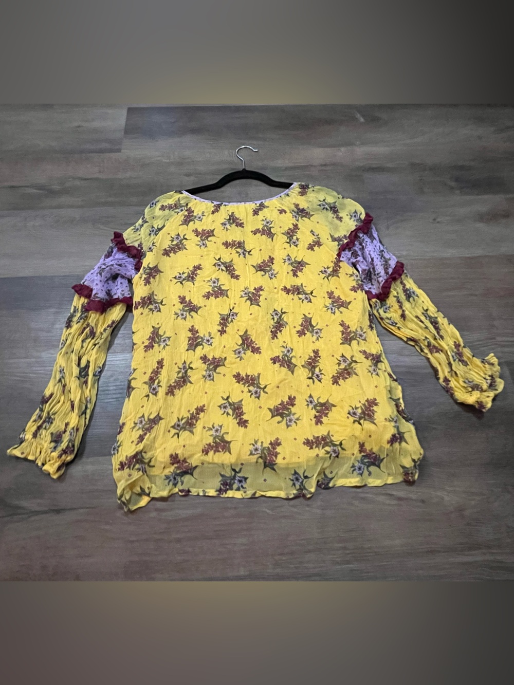 Sundance Floral Dreams Blouse | Small | Boho Sheer Floral Top - Picture 7 of 8